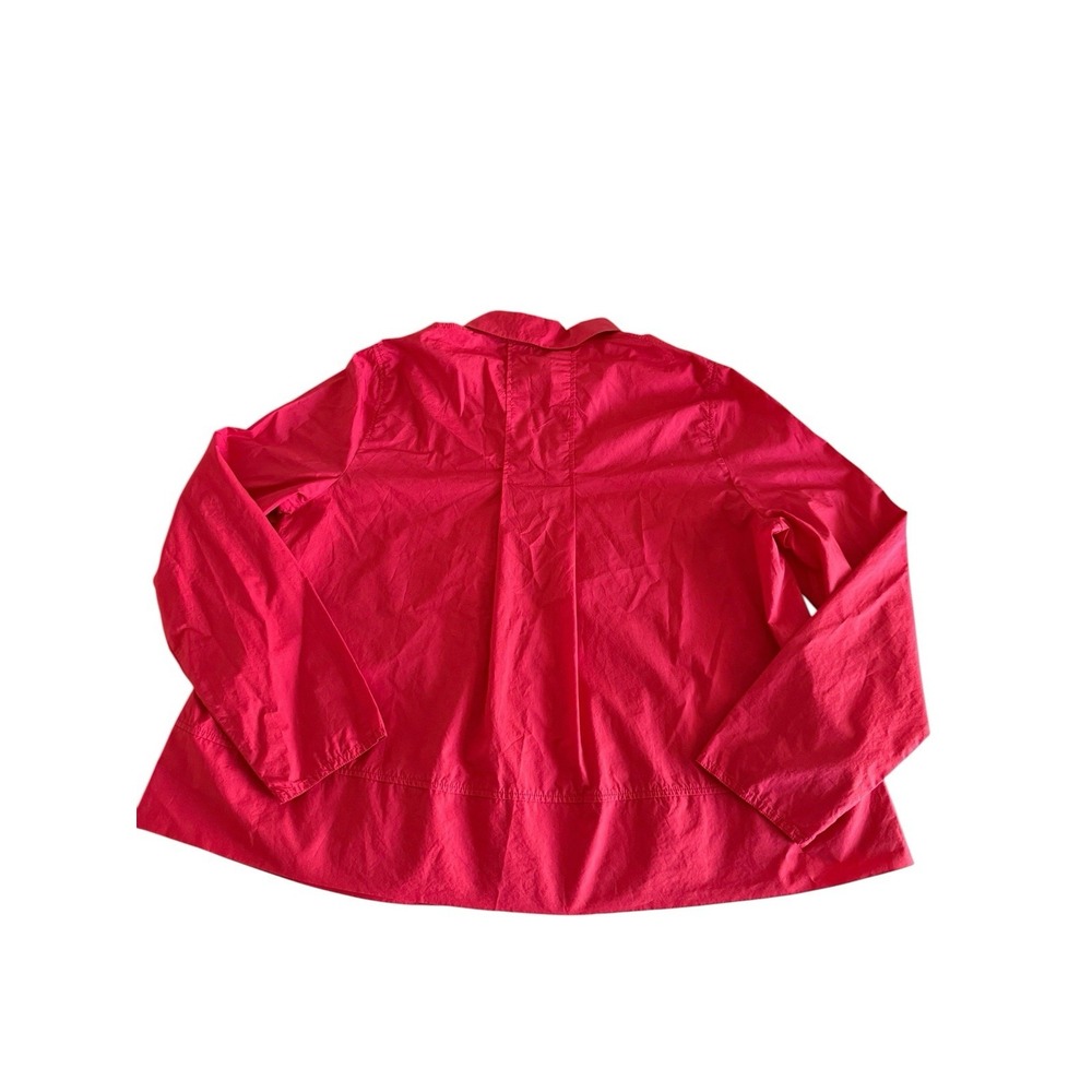 Oska Oversize Button Down Shirt Size 1 (6-8 US) Red 100% Cotton Poplin Collared - Picture 9 of 11